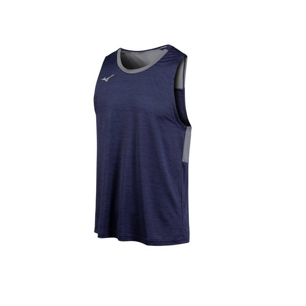 Camiseta De Tirantes Mizuno Alpha Hombre Azul Marino Baratas TFVW-30284